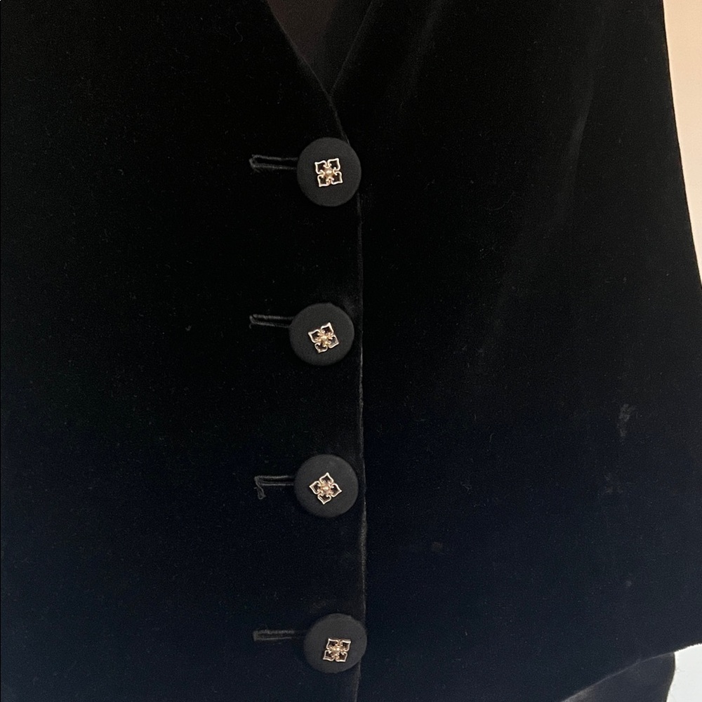 Le Garage France vintage Black velvet Button-Down Vest - Picture 3 of 5